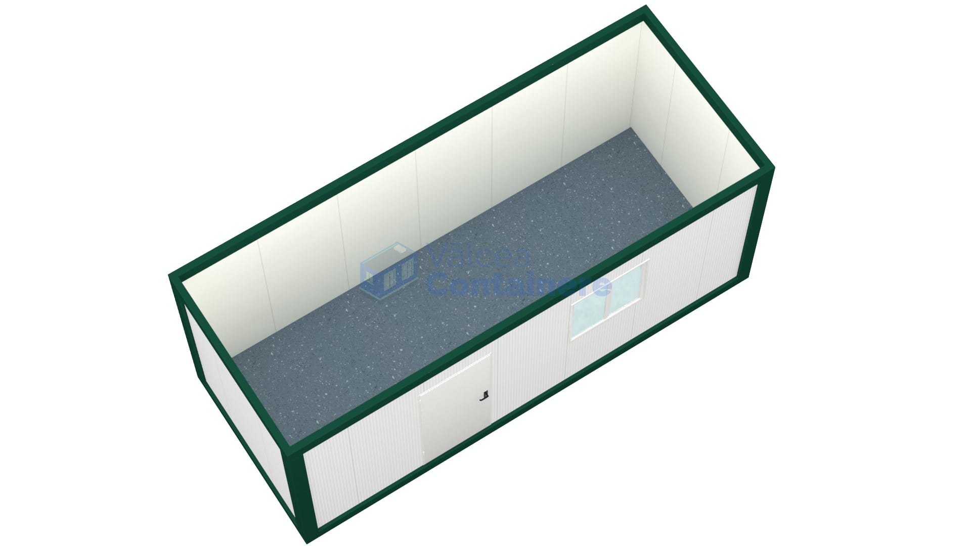 container birou valcea 6metri 1geam verde2