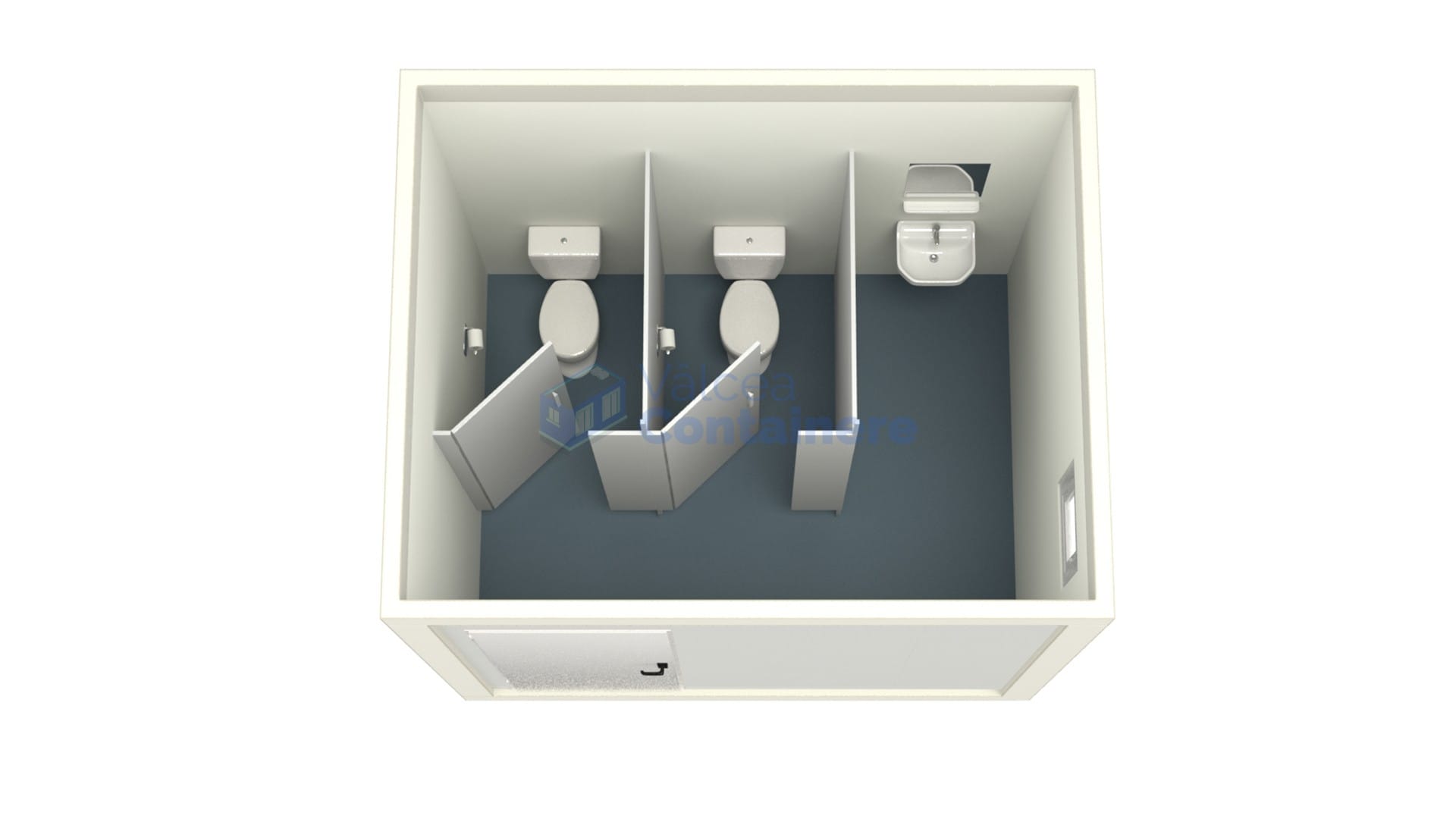 container sanitar valcea 3metri 2wc alb