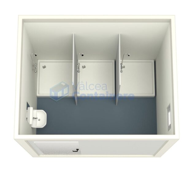 container sanitar valcea 3metri 3dusuri alb