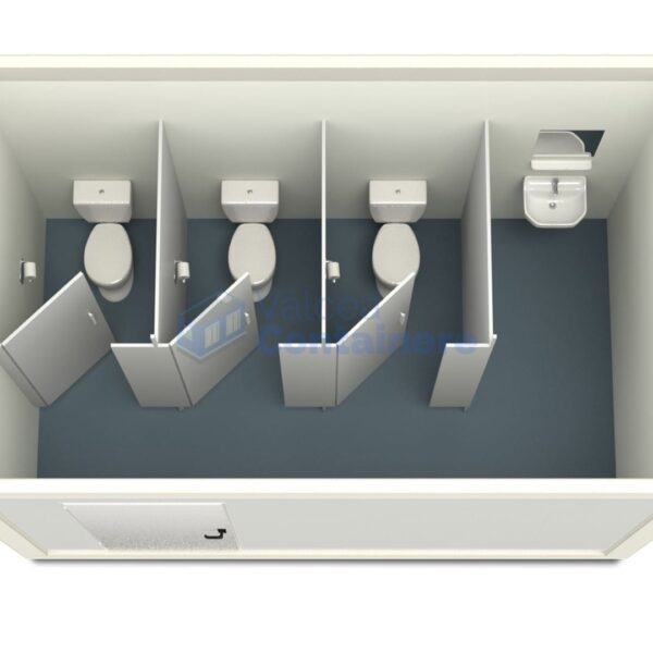 container sanitar valcea 4metri 3wc alb