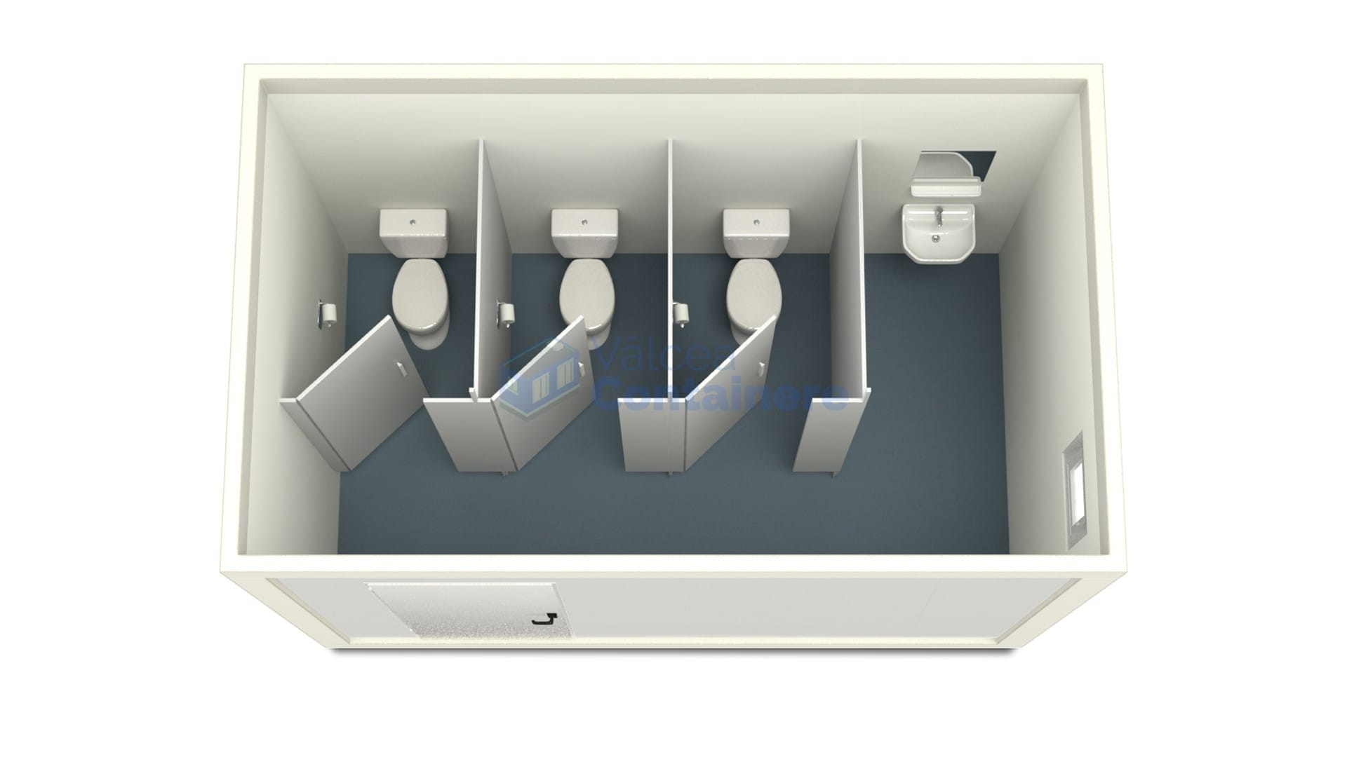 container sanitar valcea 4metri 3wc alb