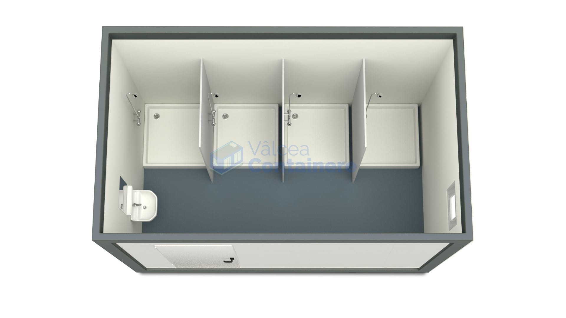 container sanitar valcea 4metri 4dusuri gri