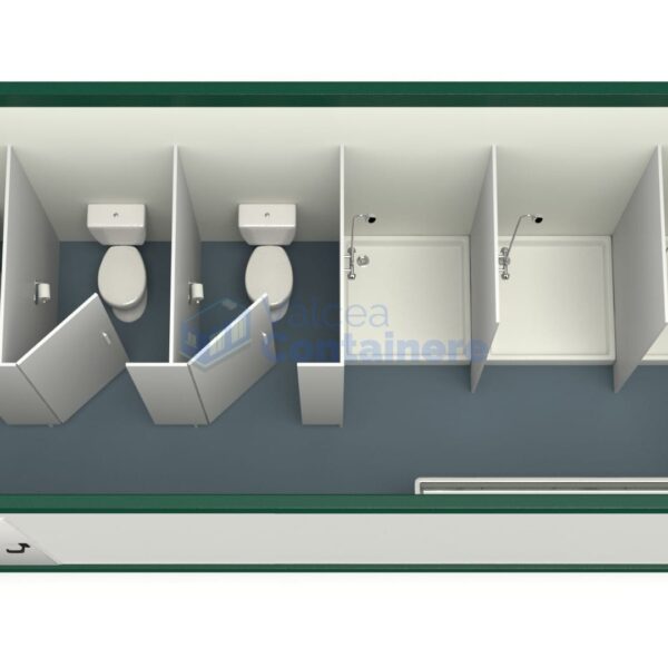 container sanitar valcea 6metri 3dusuri 3wc verde