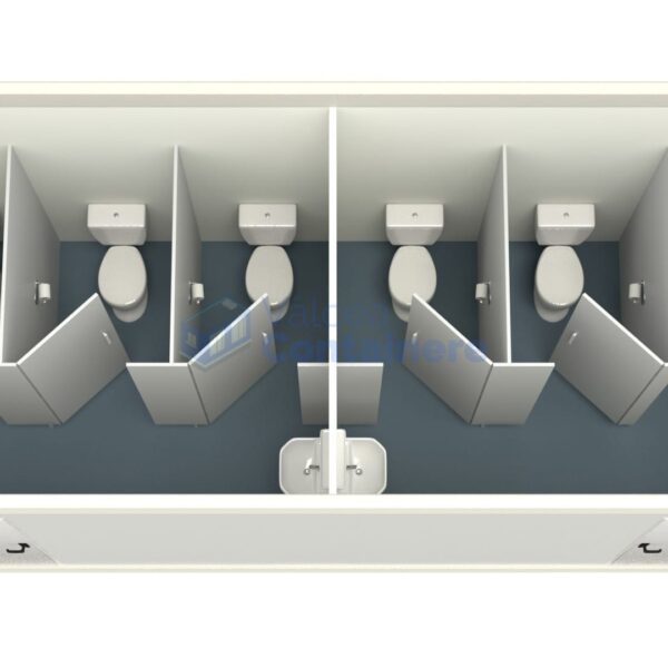 container sanitar valcea 6metri 5wc alb